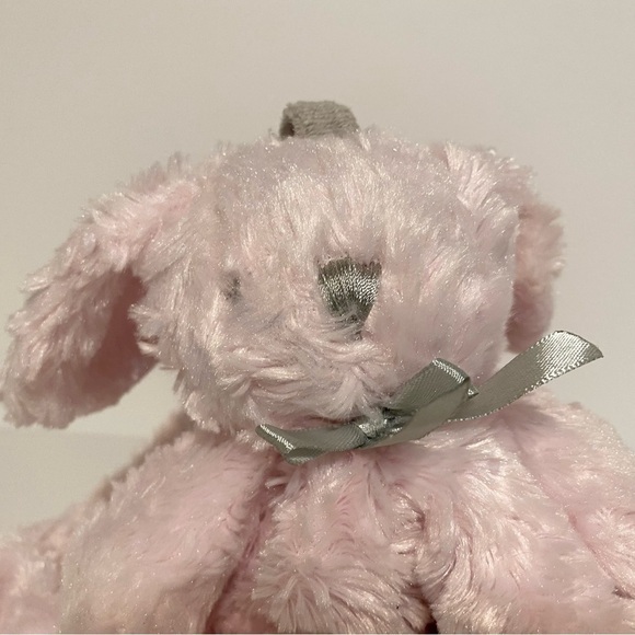 Blankets & Beyond Bunny Lovey Security Blanket Paci Holder Pink Gray Baby Toy - Picture 3 of 6